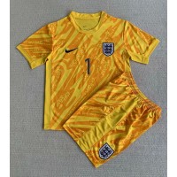 Dětský Fotbalový dres Anglie Jordan Pickford #1 Brankářské ME 2024 Domácí Krátký Rukáv (+ trenýrky)